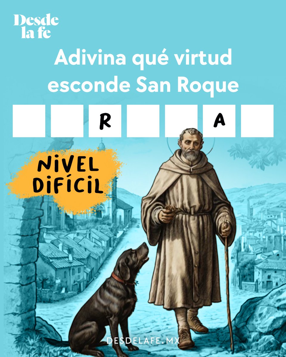 DesdeLaFeMx's tweet image. #SanRoque fue reconocido por su dedicación a los enfermos durante el tiempo de la peste. 😷 En su servicio contrajo la peste, pero sobrevivió gracias a la ayuda de un perro que le llevaba pan. 🐶🥖

Hay una virtud que lo caracteriza, ¿cuál crees que sea? Te leemos. 👀