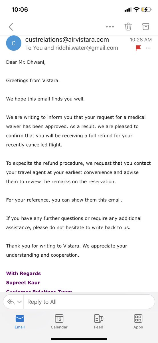 ddhwani's tweet photo. @makemytrip - your app is not working for refund request. Have cancel the travel directly with airlines. Have got an email conformation for refund. Have asked to connect with travel agent. But your app is not accepting my request. Kindly help with refund as per email attached https://t.co/otYzK23YhR