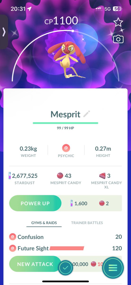 Uhh how did I catch a shiny Mesprit in the wild? I for sure thought it was zoroa?? I didn’t know you could catch mesprit in the wild and then it being shiny is wild 🫢🫢 #pokemongo #pogo