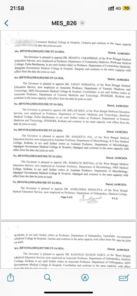 DrDatta_AIIMS's tweet photo. The West Bengal government has resorted to the pettiest and cheapest of tactics to suppress the peaceful protest by doctors of Kolkata.

They have just issued a “never happened before” transfer order against all faculty who raised their voice to ask for #justiceformoumitadebnath https://t.co/iWEACd71XK
