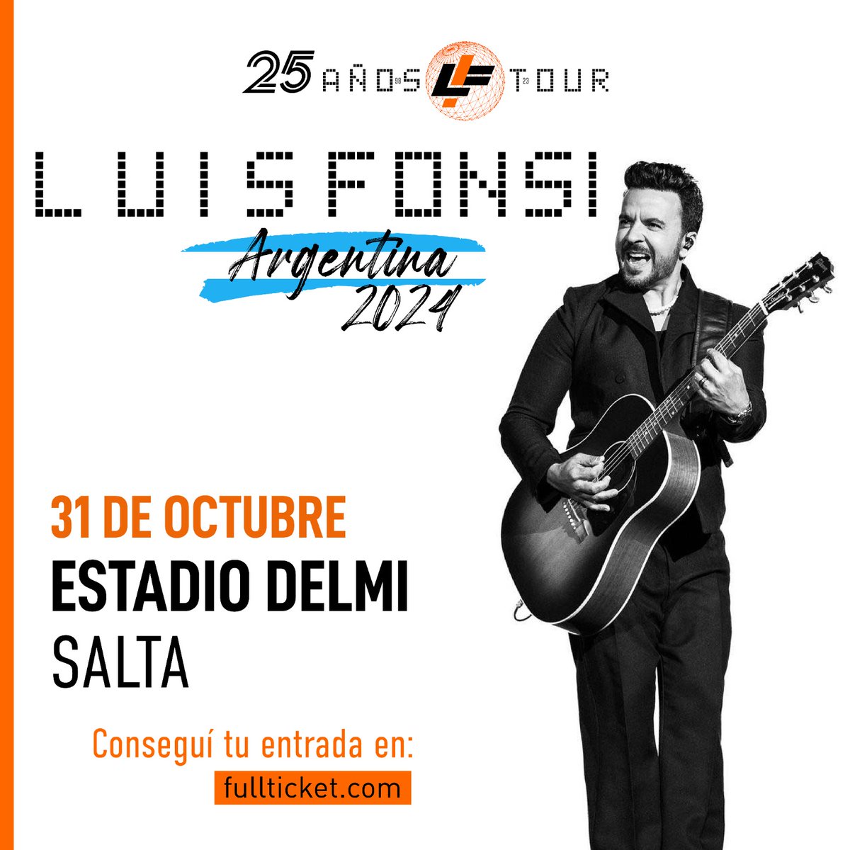 La primera vez que <a href="/LuisFonsi/">Luis Fonsi</a> hizo un concierto en #Salta fue en el año 2017 en el marco de su gira Love &amp; Dance Tour.

Este año vuelve por 2da vez y se presenta este 31 de octubre en el #EstadioDelmi con su tour 25 años.

🎟 Compra ya tu entrada en @fullticketarg
<a href="/Fonsisangels/">Fonsi's Angels Arg</a>
