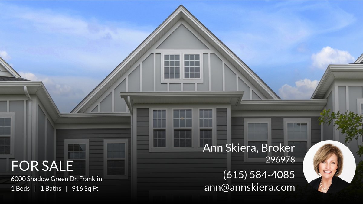 askiera's tweet image. Looking for a new home? This listing could be the one! Please don't hesitate to reach out with any questions! You can reach me at (615) 584-4085.

Kind Regards,                           
Ann Skiera, Broker, 
ABR, CRS, e-PRO,... homeforsale.at/6000_SHADOW_GR…