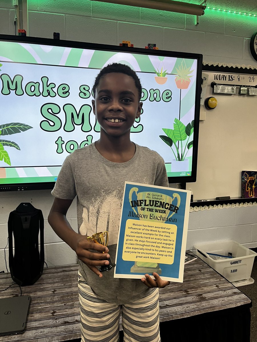 Our second influencer has officially been chosen ! Our previous influencer had a tough job this week choosing who would fill their legacy next week, but she was so excited to pass it on 😁 <a href="/ShiningWithSchu/">Ruth</a> <a href="/Comptoncubs/">Compton Elementary</a>