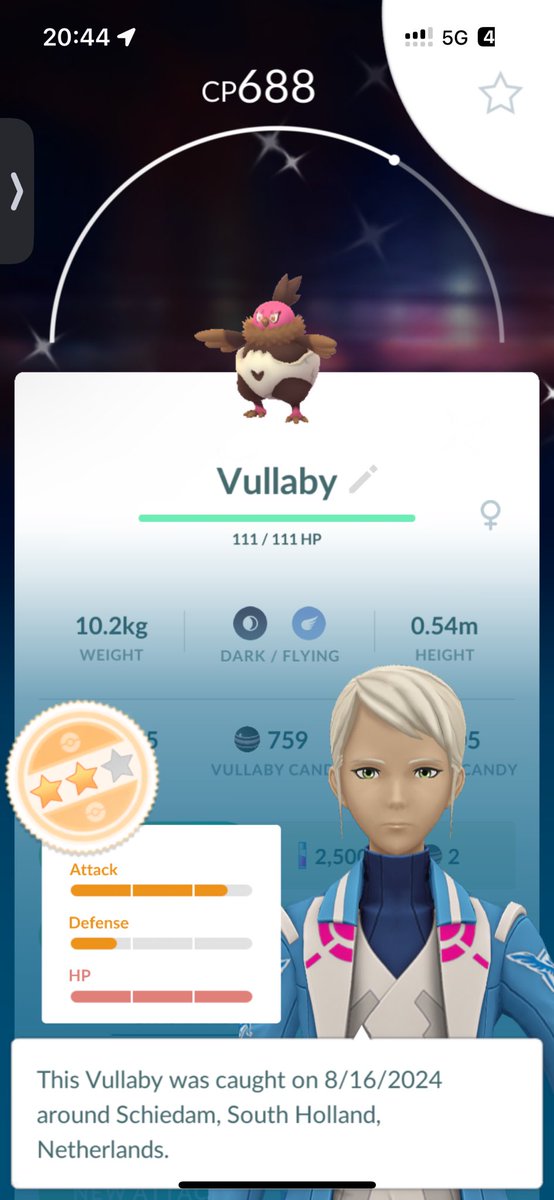 Also got a shiny vullaby from GBL rewards #pokemongo #pokemon