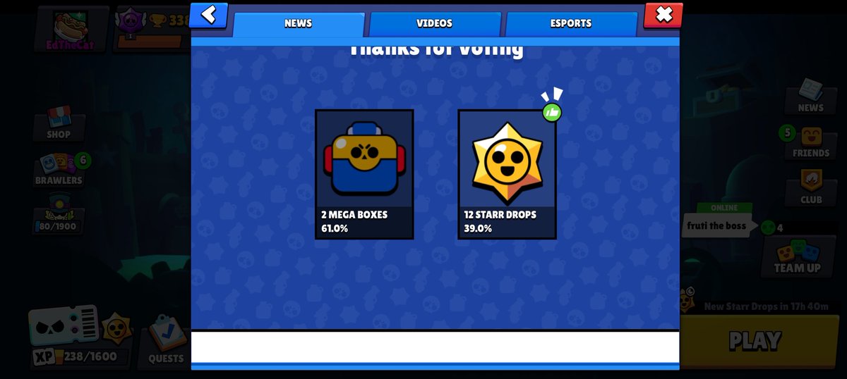 Edthecat112633's tweet photo. I begg of yall to plz vote the stardrops🙏🙏 #BrawlStars #BoxVsDrops https://t.co/MS11VwRK4G