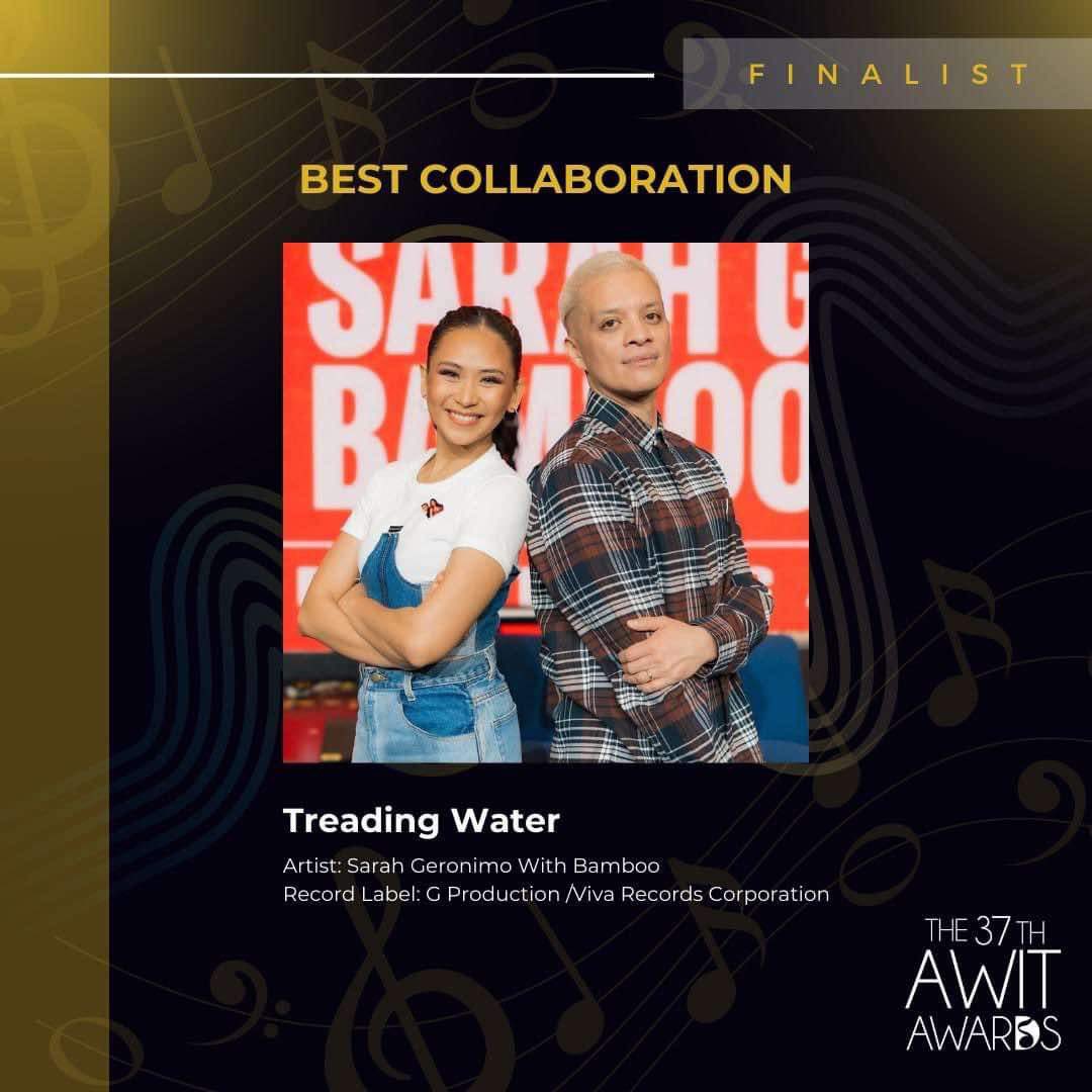AshMatt_intl's tweet photo. Ey! 4 nominations for the 37th Awit Awards! 🙌🏼

BEST BALLAD RECORDING:
Himig Ng Puso - @JustSarahG

BEST COLLABORATION:
Treading Water (with @Bamboomusiclive)
Alam (with @johnroamusic)

BEST ENGINEERED RECORDING:
Treading Water 

@gproductionsph @viva_records
@mateoguidicelli @itsjinchan