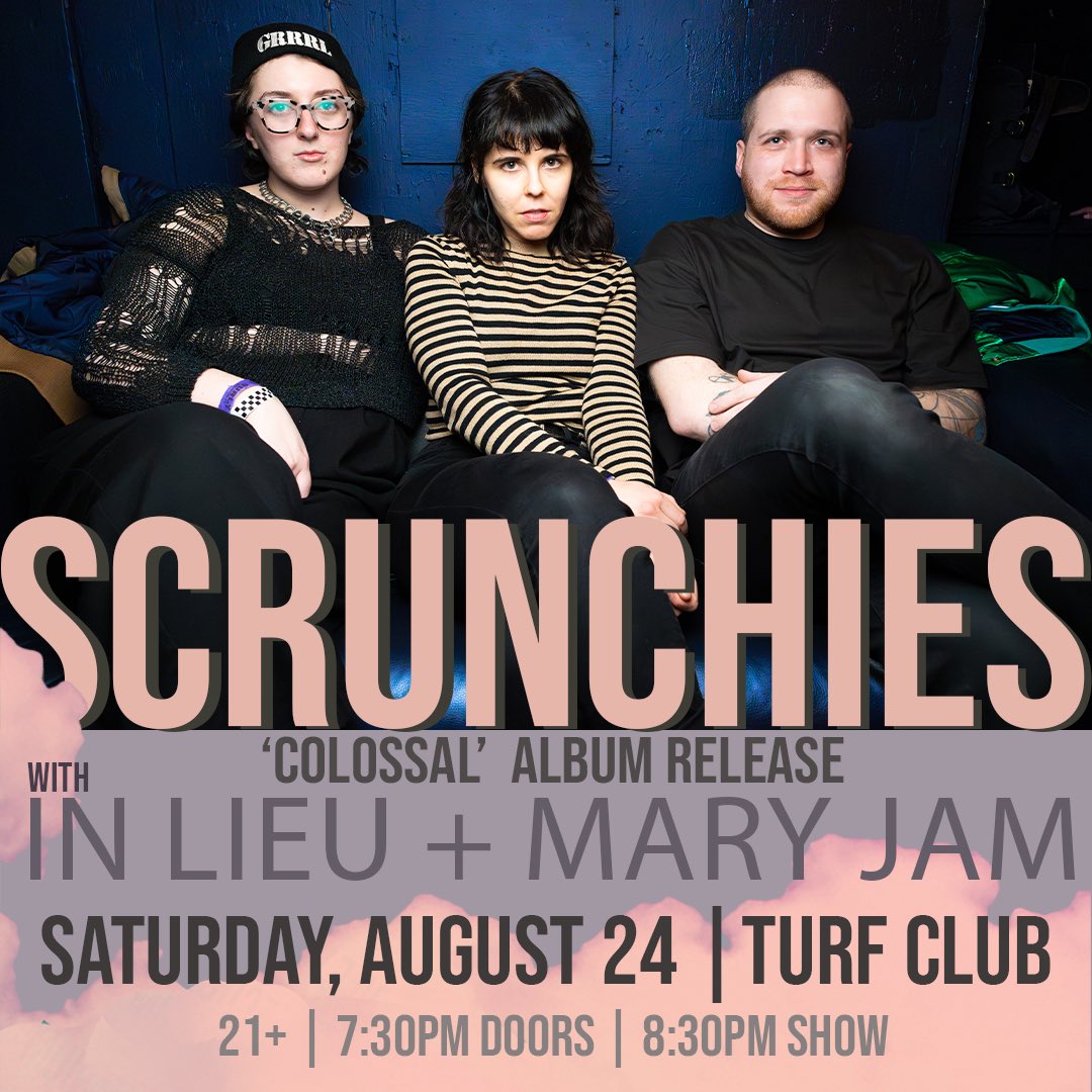 scrunchiesband's tweet image. 🚨 LAST SINGLE BEFORE COLOSSAL IS OUT TODAY - GENERATOR 🚨

we hope you love it &amp;amp; we are so excited and honored that Pony Sweat (@/ponysweat on instagram) made an AEROBICS routine to it for our music vid 😭 

COLOSSAL OUT A WEEK FROM TODAY &amp;amp; SHOW 8/24 at @TurfClubMN 💋🎉💋