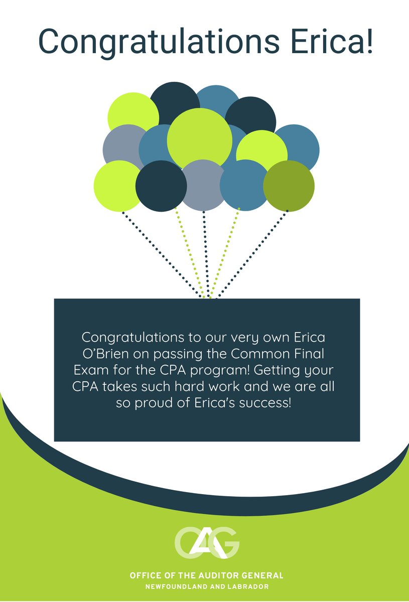 Congratulations to our very own Erica O’Brien on passing the Common Final Exam for the CPA program! Getting your CPA takes such hard work and we are all so proud of Erica's success!