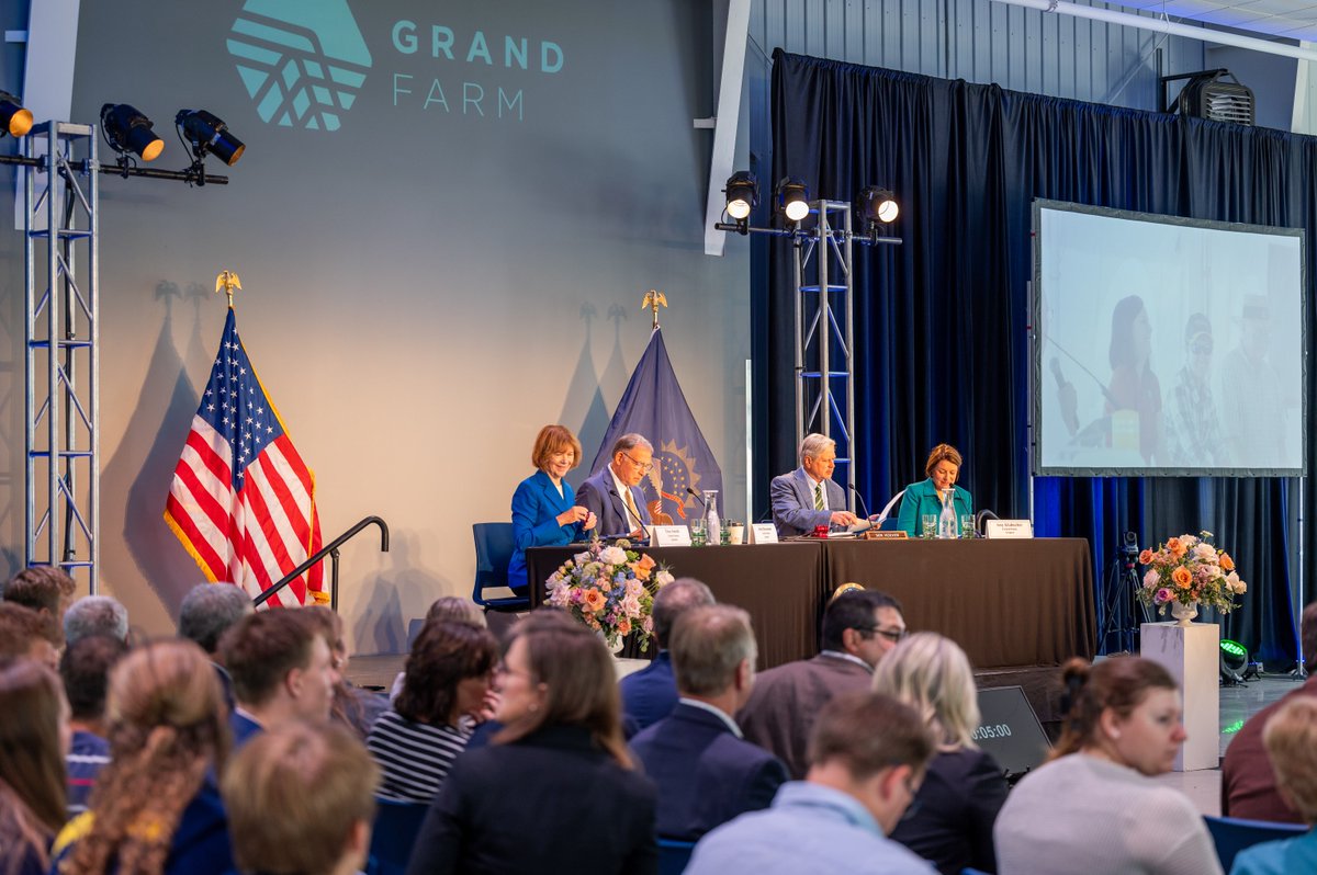 TheGrandFarm's tweet photo. Yesterday, Grand Farm was honored to have US Sen John Hoeven host a US Senate Agriculture Appropriations Committee Field Hearing at the Grand Farm Innovation Campus. 🌾 https://t.co/bP9CJ6rbty