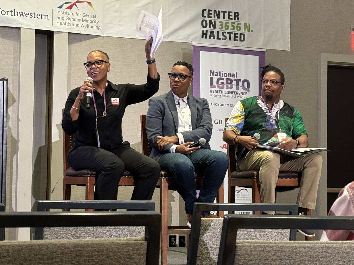 CindyBVeldhuis's tweet photo. @AARP panel at #lgbthealthconf talking about things related to LGBTQ+ aging Iโve never heard discussed at a conference before. Super powerful. https://t.co/h6kQxeRcvx