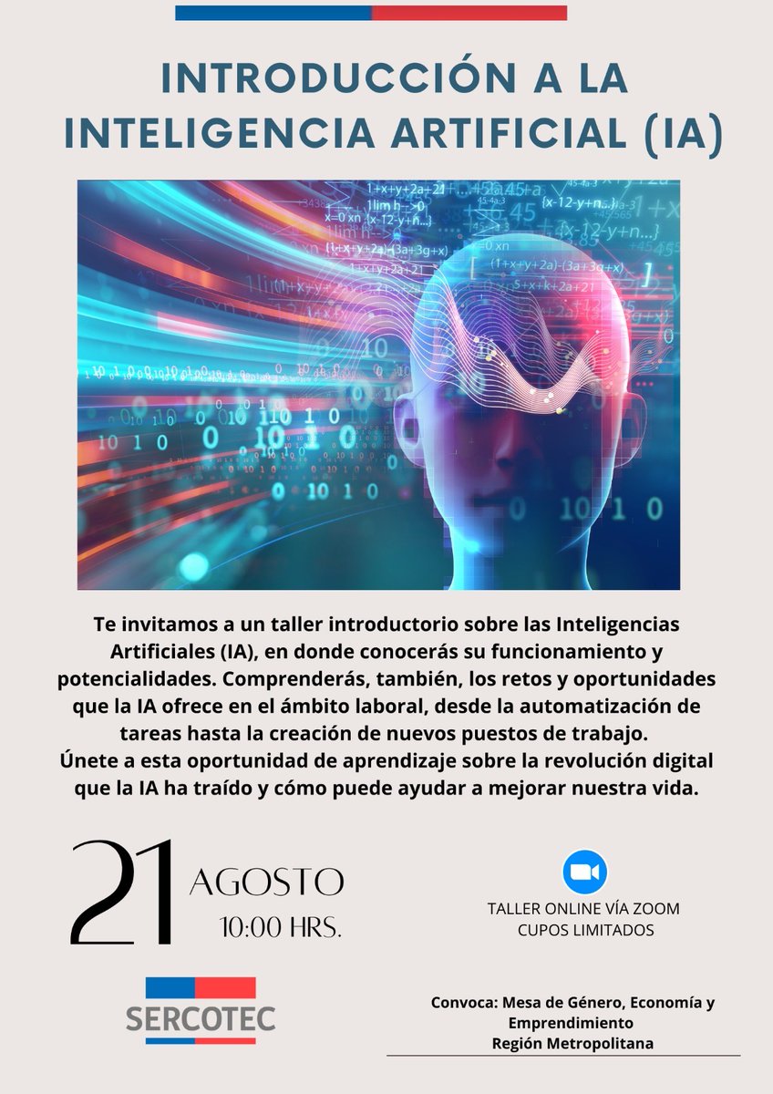 🌟 Quieres aprender sobre Inteligencia artificial. 🌟
📅Fechas: [21/08/2024] 🎓 Curso destacado:
Únete a esta oportunidad de aprendizaje sobre la revolución digital que la IA ha traído y cómo puede ayudar a mejorar nuestra vida.
📌inscribirte aquí👇🏻
forms.office.com/r/EQZGA2wZ86