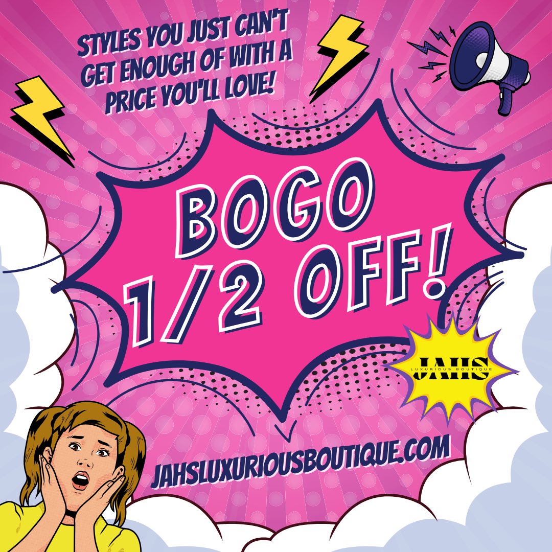 ⚡️Jah’s Luxurious Boutique is under attack by overpriced fashion villains! But fear not, stylish savers! For every item you buy, get another for HALF OFF! 💥

Hurry, this deal won’t last long! Your wardrobe and wallet will thank you! *KA-POW!* 💥⚡️ #Marvel #StyledByJahs