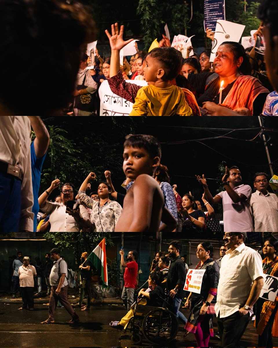 streetcapturer's tweet photo. Standing together against injustice. Midnight protest on Independence Day in Kolkataโdemanding safety, respect, and justice for all. #RiseAgainstRape #KolkataProtests #IndependenceForAll #JusticeForMoumita #JusticeForRGKar https://t.co/mufiGL39BC