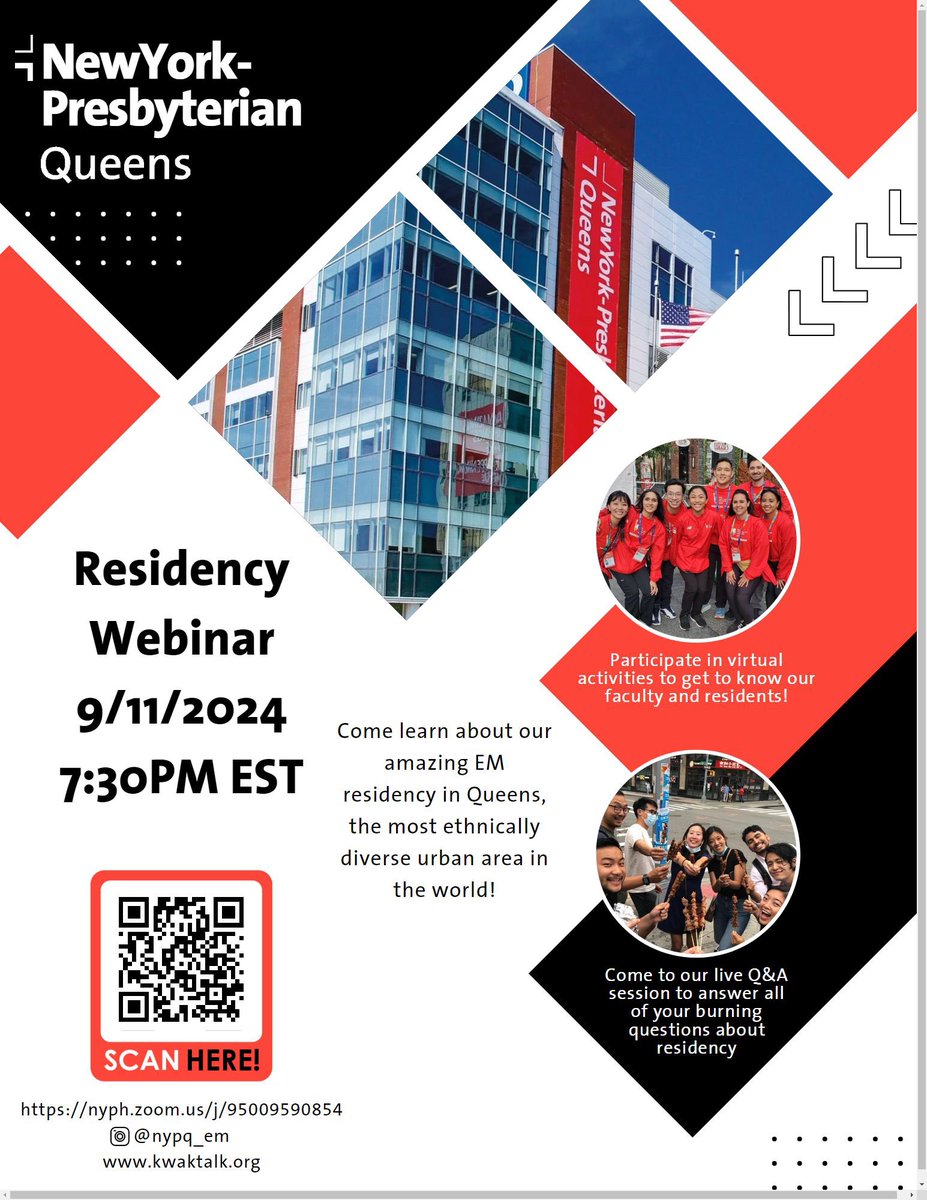 Come and join on 9/11 at 7:30 PM EST! Learn about our family and what makes us the best residency - scan the code to join the webinar

Just a few weeks away 🎉
