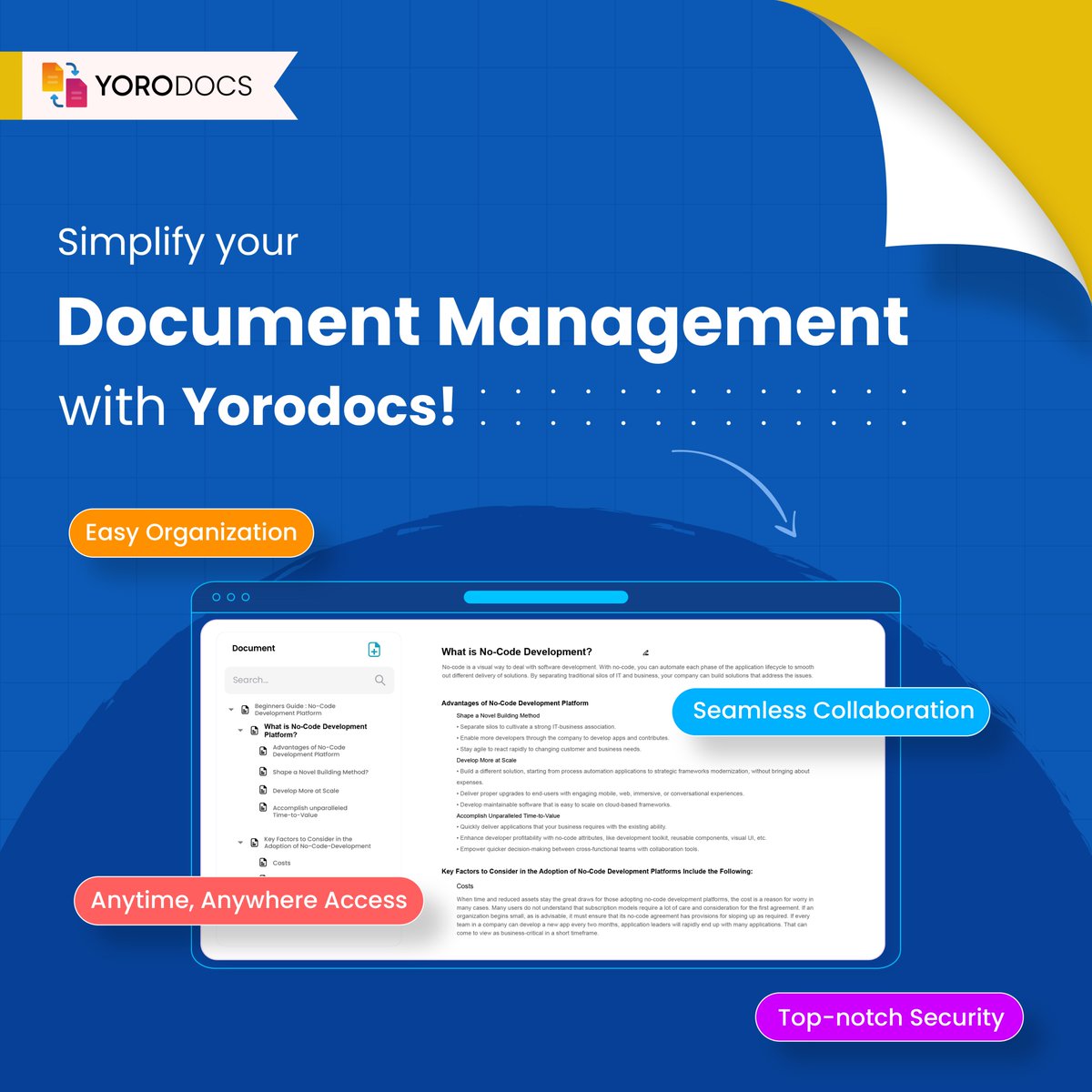 yoroflow's tweet image. Tired of losing track of your documents?

Effortlessly organize, access, and secure your documents with #Yorodocs – your go-to online document management system.

Try it now and revolutionize your document handling!

Try Yorodocs: yoroflow.com/online-documen…

#DocumentManagement