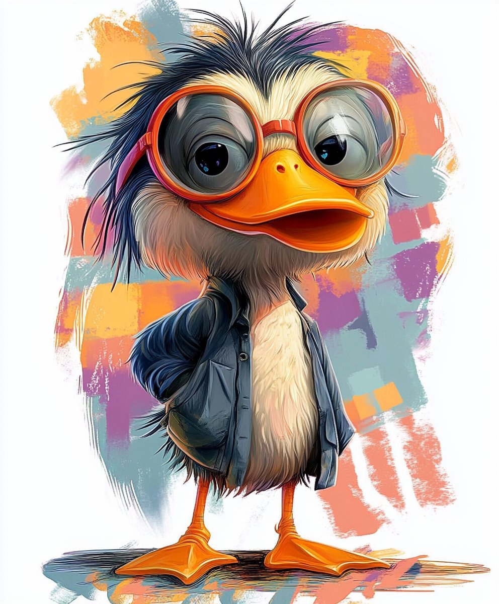 DiePlastikkarte's tweet photo. 🦆 When you're just a cool duck in oversized glasses, living your best feathered life! 😎✨ #StyleOnPoint #DuckVibesOnly #FeatheredFashionista #DuckStyle #QuirkyIllustration #WhimsicalArt #FeatheredFriend #StylishAnimals #CuteCreatures #GlassesOnPoint #CoolDuck #ColorfulArt https://t.co/kiCM90kmC7