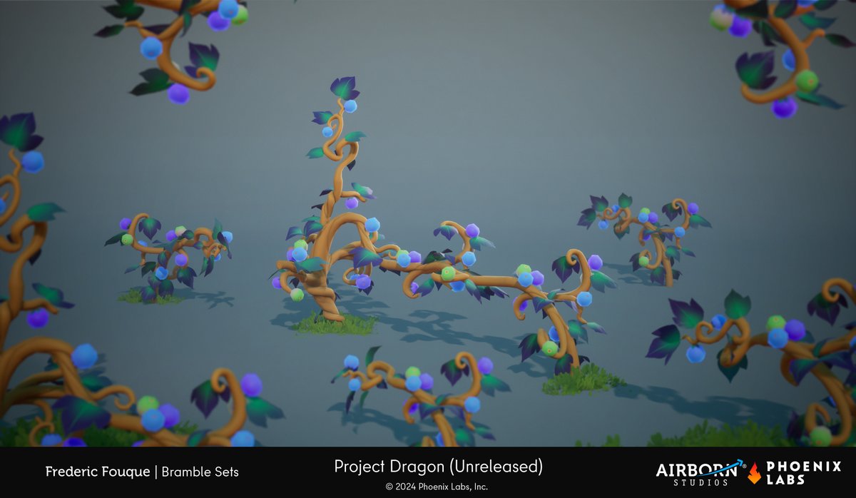 Let's go for some foliage done for the #projectdragon 
So I particulary liked to do those Bramble sets. This kit is composed of 4 assets in order to build various size of prefabs.

artstation.com/artwork/vbAw6A