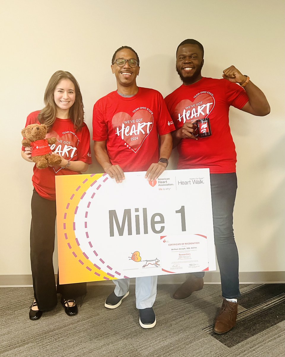 OSU_Accelerate's tweet image. The @OSUWexMed ACCELERATE Research Group is excited for the 2024 Central Ohio @AmHeartOhio @American_Heart Walk!
Please support Team "Buckeye Hearts Beating for Equity" led by Central Ohio Prez @joshuajosephmd below to end ❤️ disease‼️
www2.heart.org/site/TR;jsessi……
Go Bucks 🌰‼️