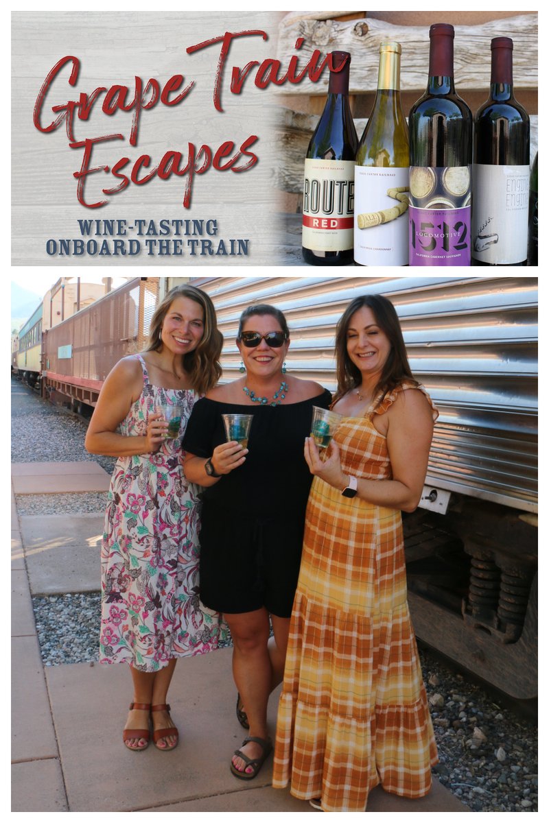 VerdeCanyonRail's tweet photo. #VerdeCanyonRR's beloved #GrapeTrainEscape onboard wine-tasting event has been a popular summer season highlight since 2002.  Saturday nights the train pairs magnificent sunset scenery with vintages from wine-growing regions worldwide. Book tickets  at https://t.co/aHJGUH3Cl3 https://t.co/kzbEXUySV0