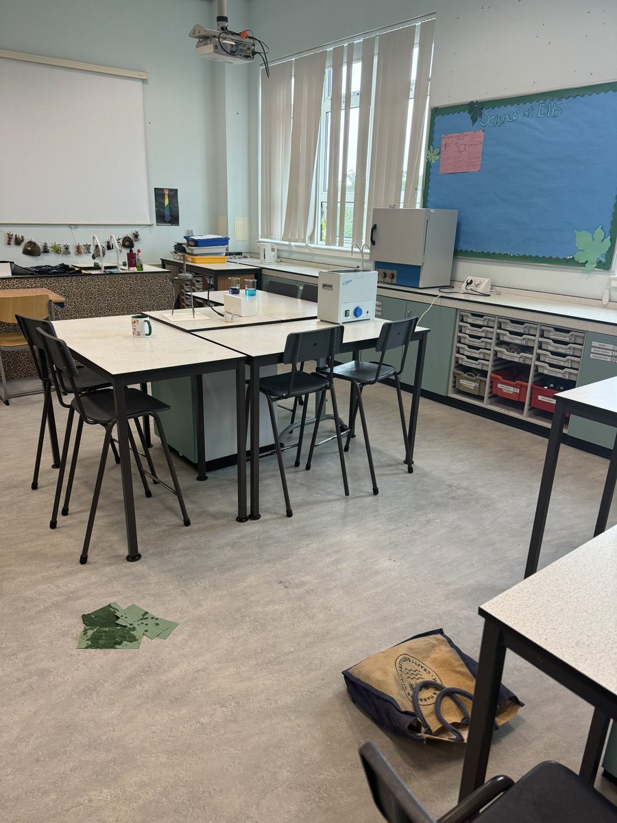 Both of my S1 classes were learning about lab safety today with an interactive, “Spot the hazard” lesson 🥼🧪 It was amazing to see them working together to ensure a safe lab! My S6 volunteers who were the unsafe scientists did a fab job too (not in pic)! #teacher #science