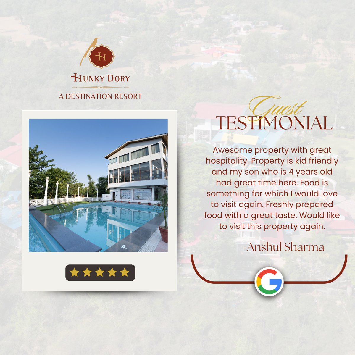 BWhunkydory's tweet photo. We always love when guests shower us with their kind words..!

Contact us:
📧: hunkydoryresort@gmail.com
📞: +91 98882 78888
🌐: https://t.co/Y6QYayBt3h
📍: Dalhousie Midway, Niari Tehsil, Dhar Kalan, Phagli Mama, Punjab 145022

#hunkydoryresort #pathankot #luxurylifestyle https://t.co/FVlxJcCJO2