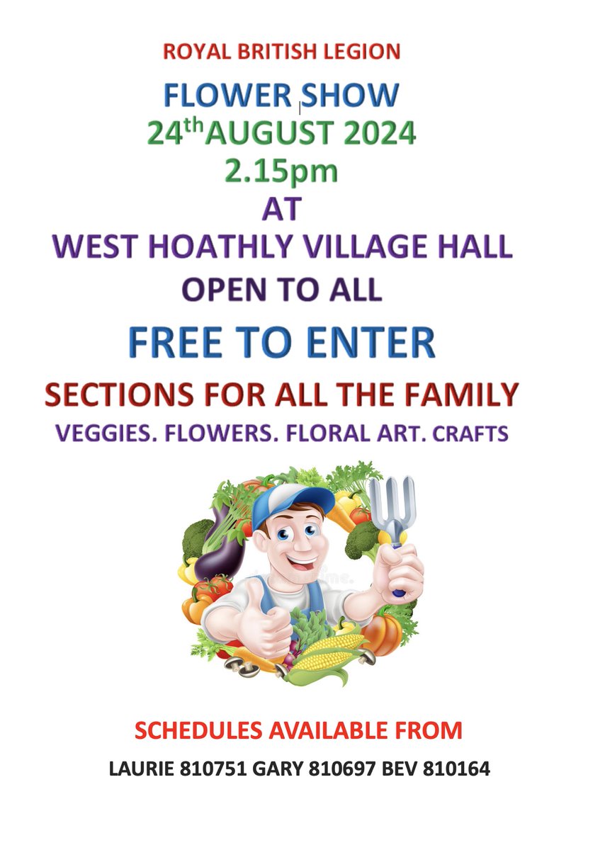 West Hoathly Flower Show - just over a week to go! Pick up entry forms from Costcutters in Sharpthorne or do this page