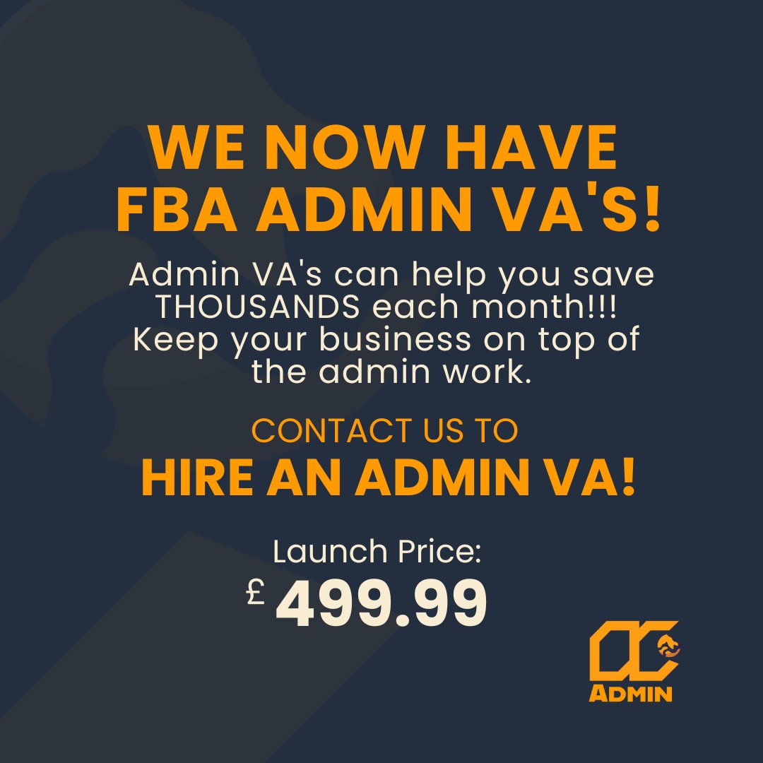 OsourceCentral's tweet photo. 🚨 HUGE ANNOUNCEMENT 🚨

We now have FULLY TRAINED Amazon FBA Admin VA's!

Without doubt the most tedious part of selling on Amazon is the Admin, but now you can OUTSOURCE it!

For more details see the thread below, but don't miss out on our LAUNCH price, it won't stay for long! https://t.co/mDhsQt1yEP