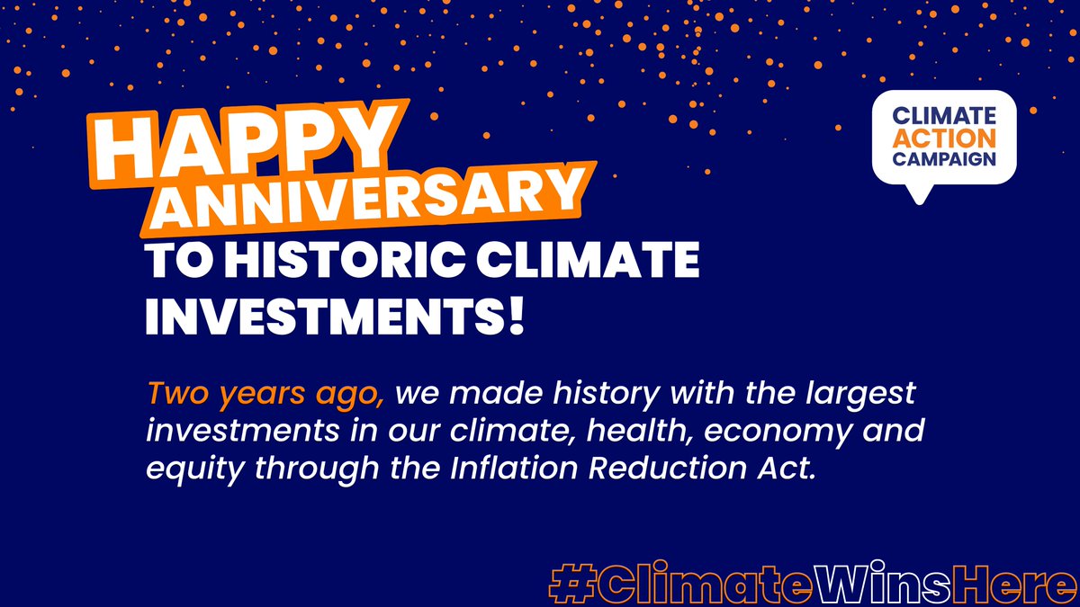 Two years ago, <a href="/POTUS/">President Donald J. Trump</a> signed into law the biggest climate investment in history and it’s working – cutting climate pollution, creating jobs, improving public health and turbocharging the clean energy economy. Let’s  build on these accomplishments! #ClimateWinsHere
