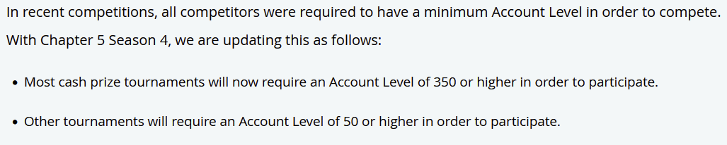 Ny sæson og det hele, meeeeen det her er en af favoritterne! 

Man skal nu være lvl 350+ for at kunne spille turneringer, det svarer nok til 2-3 sæsoner. 

Tænker det er en god start i kampen mod hackers!