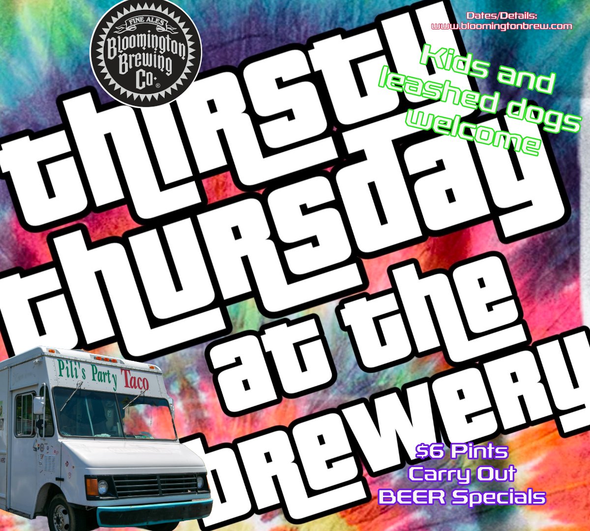 2 Weeks Away from another Thirsty Thursday at the Brewery! Mark your calendars. You won't want to miss $6 Pints, Live music from Zion Crossroads, and food from Pili's Party Taco! Bring the whole family for an evening at the brewery, hope to see you there :).