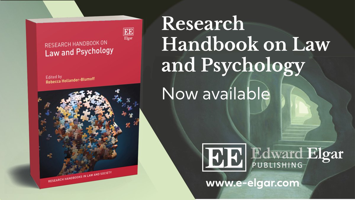Elgar_Law's tweet photo. 🆕 Research Handbook on Law and #Psychology, edited by @WashULaw's @rhollblum
Contributors include @BarbOBrien @ArdenRowell @Mikaela_Spruill @rmaccoun @tagannon1 @jurygirltweet + many others

More info ➡️ https://t.co/tueuSBh9cq

🆓 Read Chapter 1 ➡️ https://t.co/ue6SV9MvdQ https://t.co/vK3YShdx1a