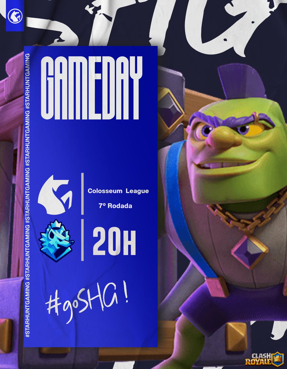 StarHunt Gaming (@starhuntgg) on Twitter photo #Gameday | #ClashRoyale
🏆:<a href="/Colosseum_7/">CLS Community</a> League
🆚:<a href="/CrKulenWanjo/">Kulen Wanjo CR</a>
ℹ️:J7
Hoje vamos pra mais um jogo importante, e tentar fazer o 8/1 na competição 😎 💙
#goSHG💙 #Gameday | #ClashRoyale
🏆:<a href="/Colosseum_7/">CLS Community</a> League
🆚:<a href="/CrKulenWanjo/">Kulen Wanjo CR</a>
ℹ️:J7
Hoje vamos pra mais um jogo importante, e tentar fazer o 8/1 na competição 😎 💙
#goSHG💙