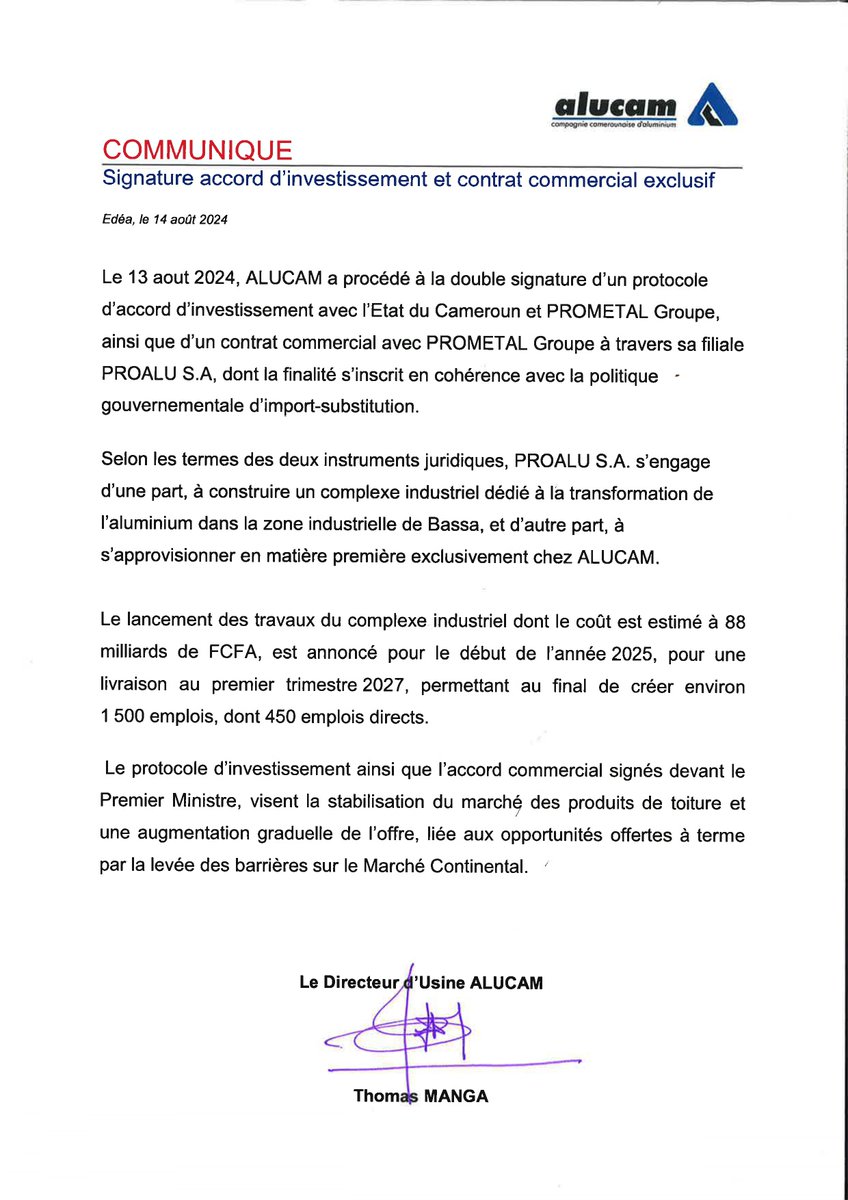 Alucamofficiel's tweet photo. 🔵⚫Communiqué

#Alucam
#PROMETAL
#CAMEROUN https://t.co/Sa7leY08tP