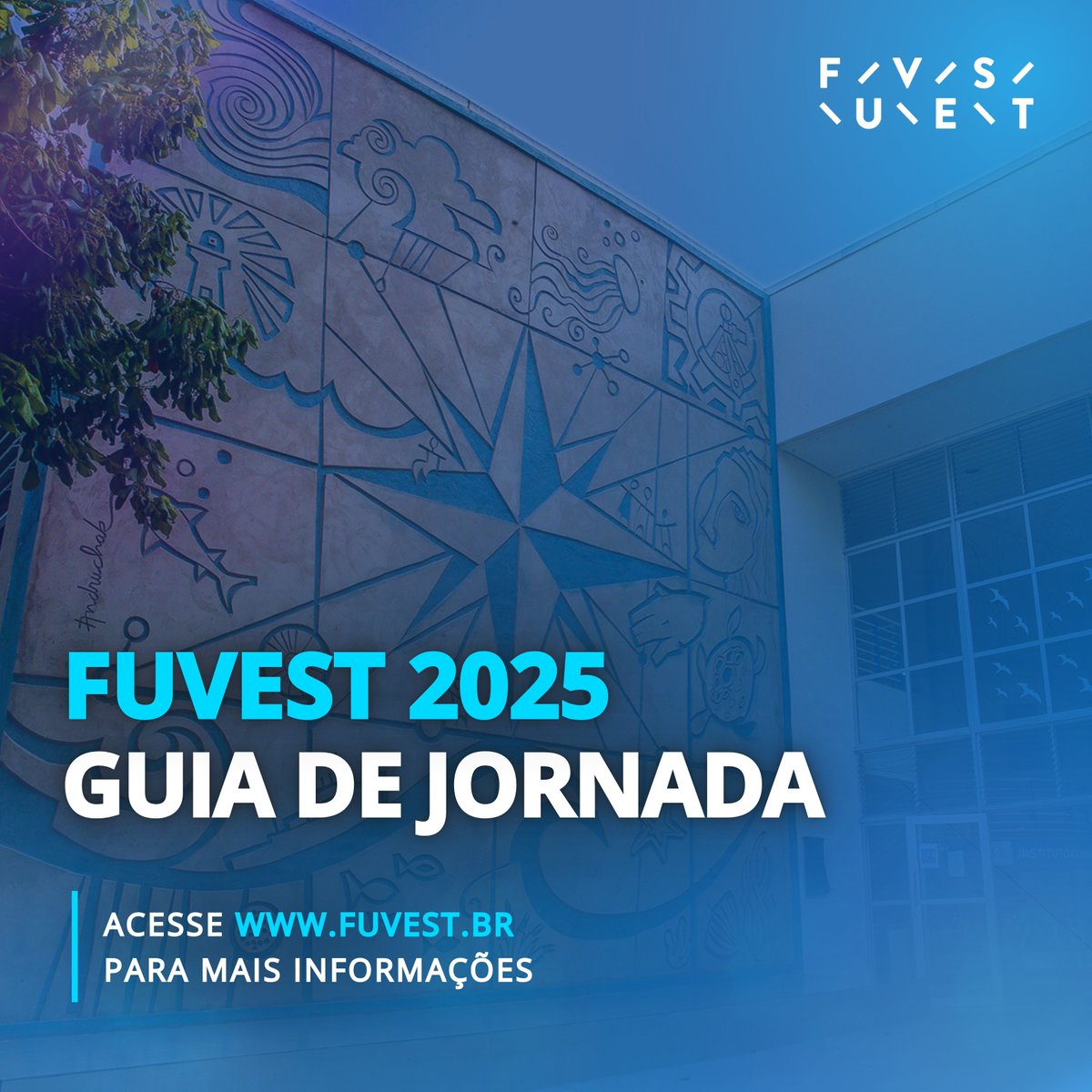 Além da prova, há outros passos necessários antes de iniciar sua vida na graduação.

O Guia de Jornada apresenta todos esses detalhes, para que você não perca nada! Inscrições, dias importantes, informações de matrícula, entre outros.

Acesse em fuvest.br