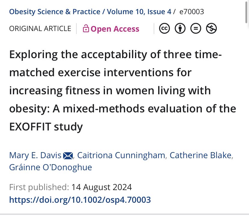 Dr Mary E Davis (@davismarye) on Twitter photo Delighted to share the final publication of my PhD and the second publication for the <a href="/exoffit/">EXOFFIT</a> study with my <a href="/ucd_sphpss/">UCD Public Health, Physiotherapy & Sports Science</a> colleagues Dr Gráinne O’Donoghue, <a href="/Blake_Cath/">Catherine Blake</a> and <a href="/caitrionacunn/">caitriona cunningham</a>
doi.org/10.1002/osp4.7… Delighted to share the final publication of my PhD and the second publication for the <a href="/exoffit/">EXOFFIT</a> study with my <a href="/ucd_sphpss/">UCD Public Health, Physiotherapy & Sports Science</a> colleagues Dr Gráinne O’Donoghue, <a href="/Blake_Cath/">Catherine Blake</a> and <a href="/caitrionacunn/">caitriona cunningham</a>
doi.org/10.1002/osp4.7…