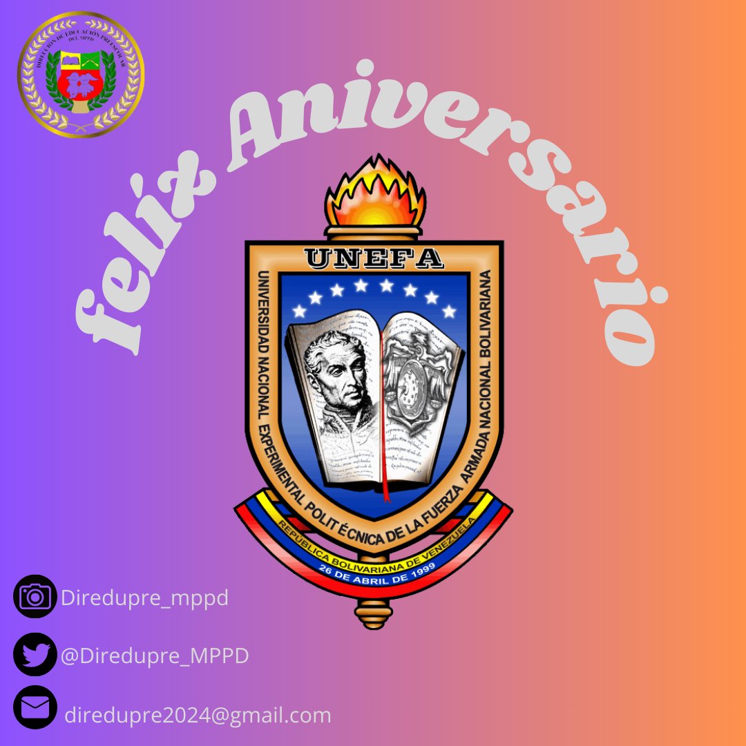 #Hoy ||#16agosto🌍✨  celebramos con orgullo el aniversario de la Universidad <a href="/Unefa_VEN/">Unefa</a>. Desde 1973, nuestra universidad ha formado generaciones de profesionales comprometidos con el desarrollo y la defensa de la nación. ¡Juntos seguimos construyendo el futuro de Venezuela!