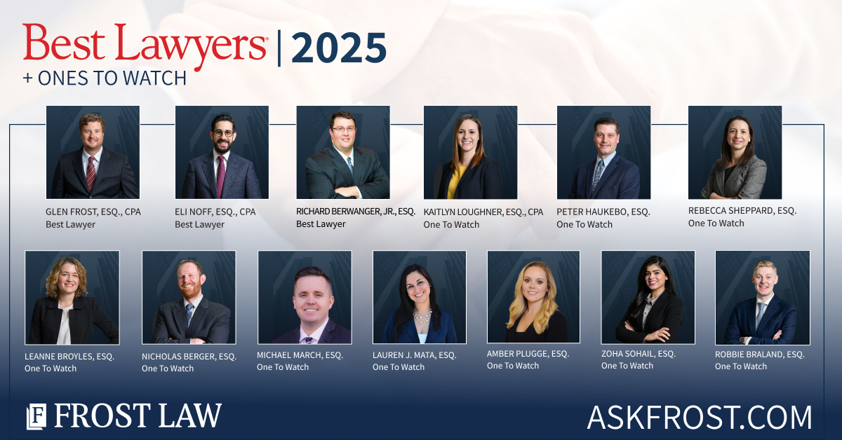 IRSTaxIssues's tweet image. We are excited to announce that 13 #FrostLaw attorneys have been named to @BestLawyers list of “Best Lawyers” or “Ones to Watch” in 2025!

Congratulations to all - we couldn't be prouder of all the work you put in and what you have achieved. Thanks to all who voted!
#BestLawyers
