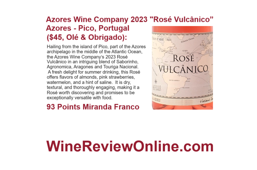 WineReviewOnlin's tweet photo. https://t.co/5XexPk4HA7 Featured #Wine Review: 
@AzoresWineCo 2023 "Rosé Vulcânico” Azores–Pico, Portugal  (Olé &amp; Obrigado)
@Miranda__Franco 93 Points
"A fresh delight for summer drinking, this Rosé offers flavors of almonds, pink strawberries, watermelon and a hint of saline." https://t.co/fNdmiy3VrC