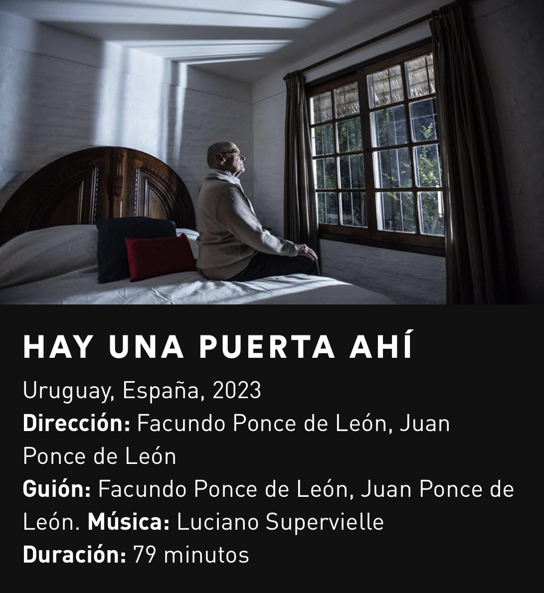 HAY UNA PUERTA AHÍ 🚪✨ 

Una película de Facundo &amp; Juan Ponce de León sobre el enfermo terminal más sano del mundo. La historia que cambia tu mirada sobre la vida y la muerte. La amistad inesperada de Fernando, un paciente con ELA, y Enric, un médico de cuidados paliativos.