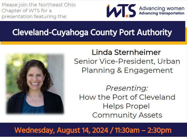 portofcleveland's tweet photo. The Port of Cleveland would like to thank the Northeast Ohio Chapter of Women in Transportation (WTS International) for hosting Linda Sternheimer, our Senior Vice-President, Urban Planning & Engagement this week.
#womenintrasnsportation #cheersproject #northeastohio https://t.co/Ku3DdLYNeB