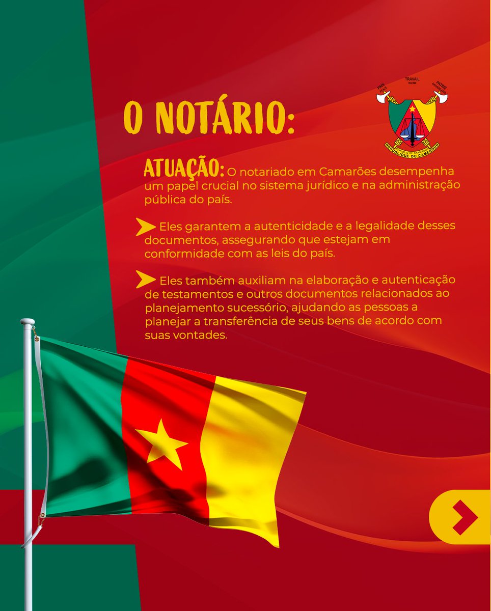cnb_pr's tweet photo. NOTARIADO NO MUNDO🌍✨ 

Você sabia que os tabeliães estão presentes em mais de 90 países ao redor do mundo?🏛️🌏 

Embarque conosco em uma viagem até Camarões para desvendar os detalhes do sistema notarial desse país, repleto de história e tradição. 🇫🇷💼

#NotariosDoMundo https://t.co/dkJ8feOMx4
