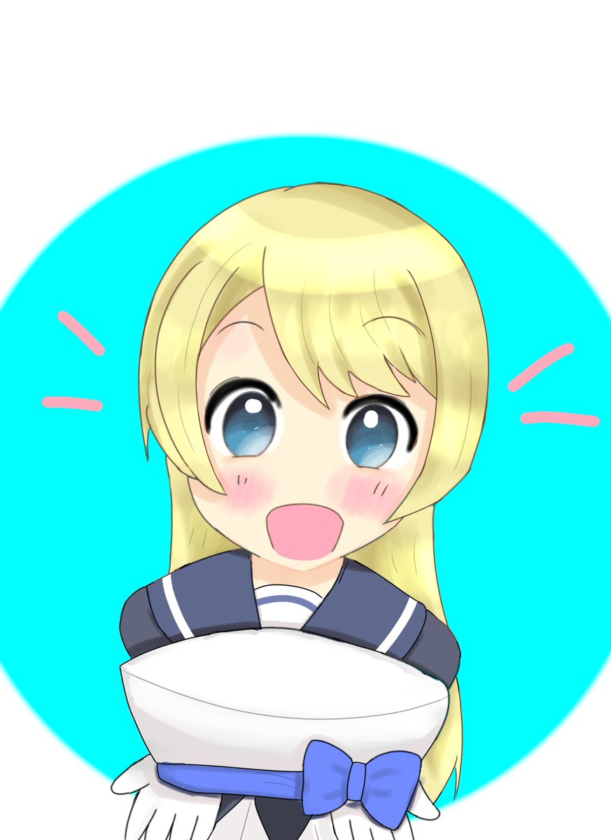 艦これ「描くのがだいぶ遅れましたが、梅雨任務で貰った海色リボンはジャーヴィスに渡しました」|水守＠みもりのイラスト