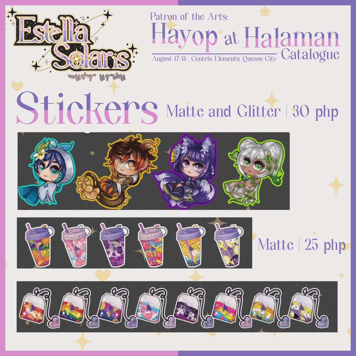 🌟✨Going to be at the #PotAHayopAtHalaman 🦊🌿  this August 17-18 at Centris Elements, Quezon City with the <a href="/bakagirlies/">Baka Girlies! 📍POTA: H&H 📆Aug 17-18</a> at table J5✨

I present my humble lil’ catalogue 🫶🏼🌟