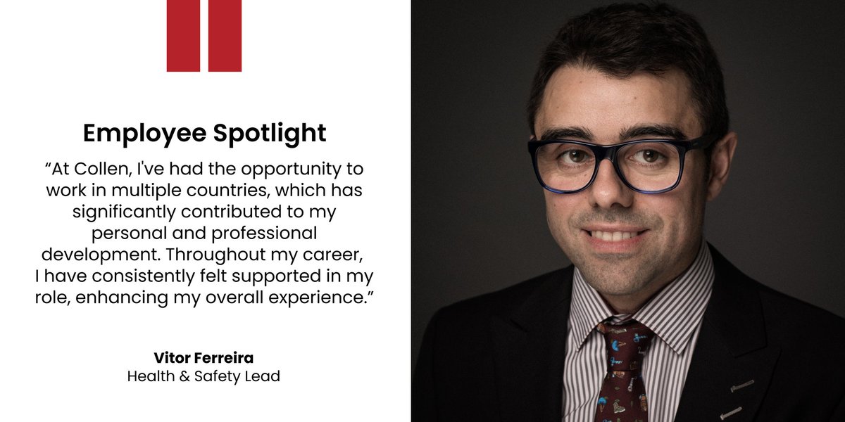 Vitor has been an integral part of the Collen team since 2002, starting as a Health &amp; Safety Officer &amp; today serving as Health and Safety Lead. His dedication &amp; expertise continue to drive our commitment to safety and excellence on a global scale. #CollenSpotlight #TeamCollen