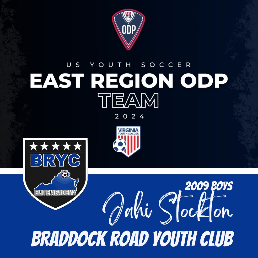 BRYCElite (@brycelite) on Twitter photo Congratulations to BRYC's 2009 Boy's player, Jahi Stockton! He made the the East Region ODP team for 2024!
Well-done Jahi! 👏 😃 🥇
<a href="/vayouthsoccer/">Virginia Youth Soccer</a> #BRYC #bleedblue💙 #ODP Congratulations to BRYC's 2009 Boy's player, Jahi Stockton! He made the the East Region ODP team for 2024!
Well-done Jahi! 👏 😃 🥇
<a href="/vayouthsoccer/">Virginia Youth Soccer</a> #BRYC #bleedblue💙 #ODP