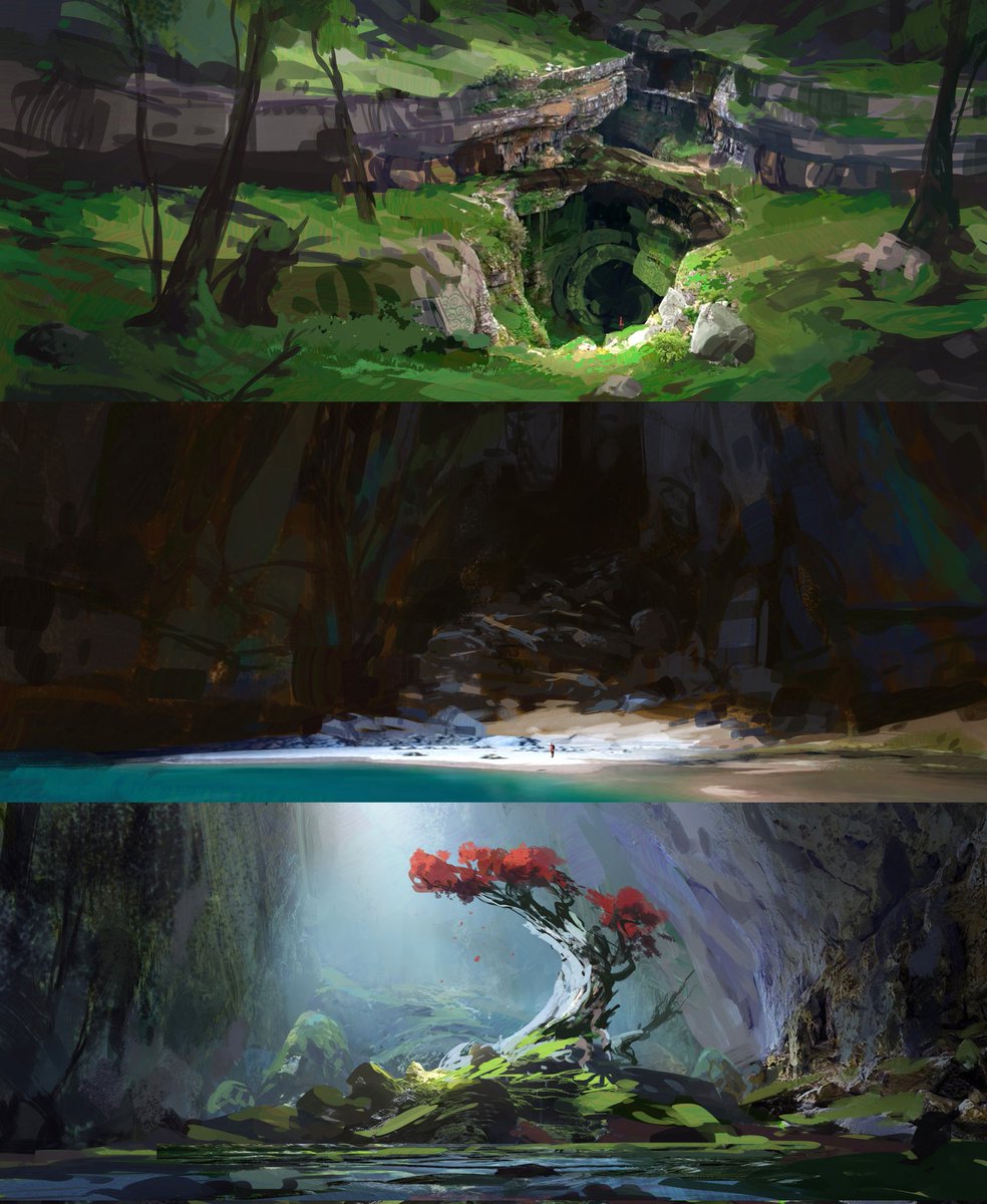 godonnellart's tweet image. Some environment exploration sketches