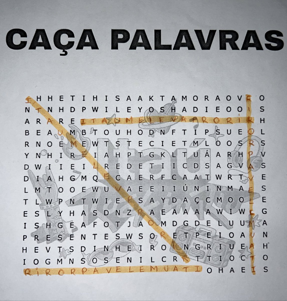 howdemis's tweet photo. @itau fui fazer um caça palavras e olha o que achei 😱. Eu estou vendo todos os sinais, e você? ITAÚ ME LEVA PRO RIR POR FAVORRRRR #RockinRio2024 ME LEVA ITAÚ; ME LEVA ITAÚ; ME LEVA ITAÚ; ME LEVA ITAÚ; ME LEVA ITAÚ; ME LEVA ITAÚ; ME LEVA ITAÚ; ME LEVA ITAÚ; ME LEVA ITAÚ 💙🧡 https://t.co/ESnR23mkv1