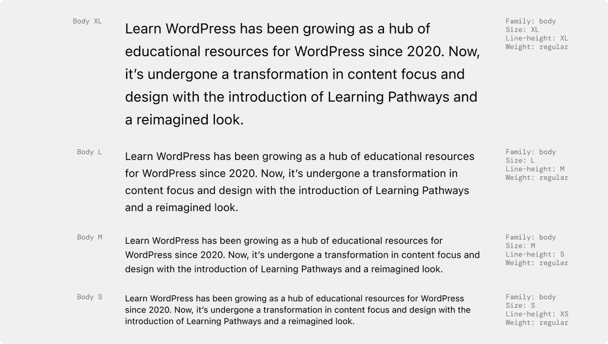 Exploring type tokens &amp; styles for WordPress admin github.com/WordPress/gute…