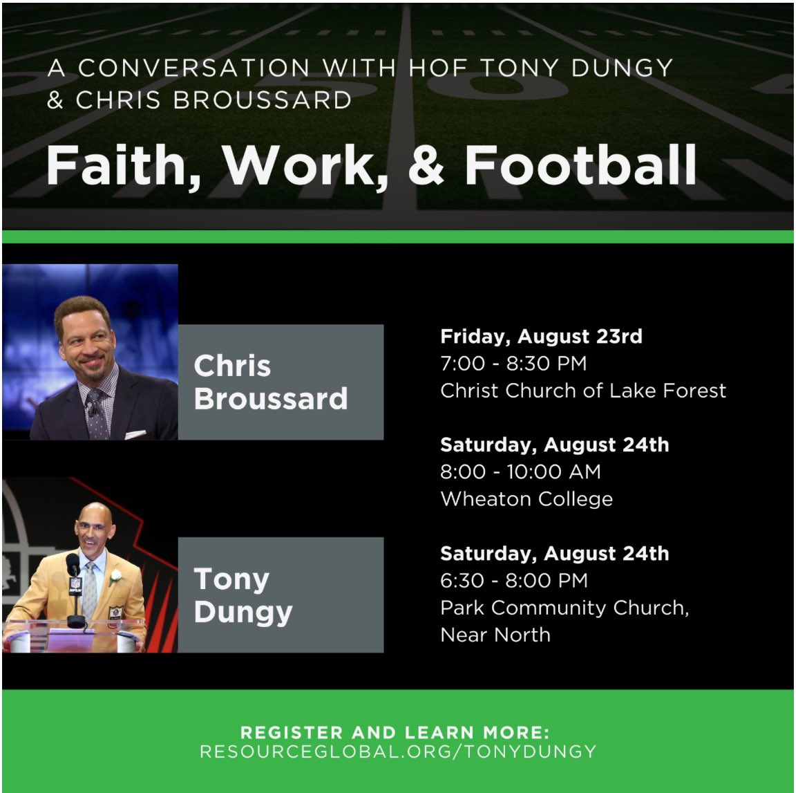 Looking forward to being with <a href="/Chris_Broussard/">Chris Broussard</a> and the folks at <a href="/_ResourceGlobal/">Resource Global</a> next weekend in Chicago.  

For more information and to RSVP please click on the following link: resourceglobal.org/tonydungy