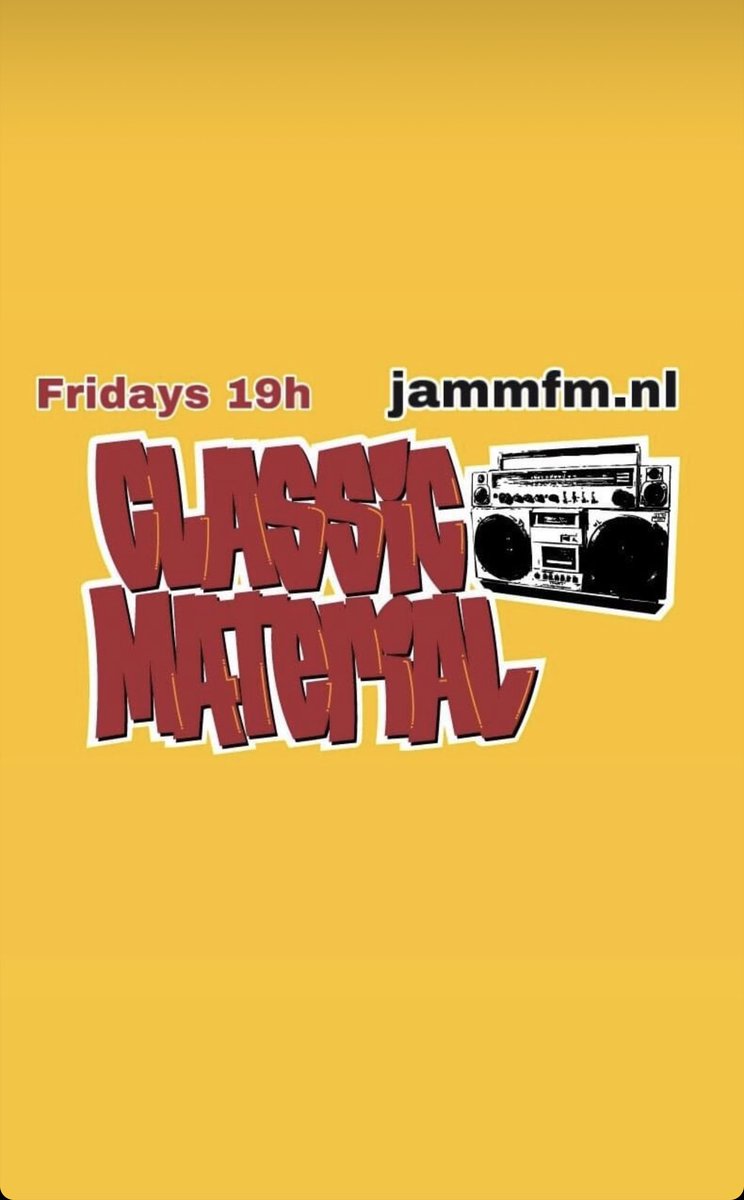 Classic Material at 19:00h on jammfm.nl #hiphopclassics <a href="/jammfm/">JAMM FM 104.9</a>